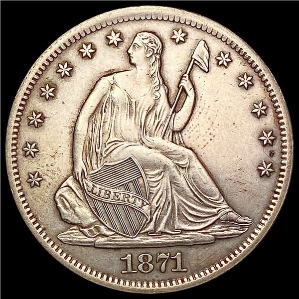 1871-S Seated Liberty Half Dollar CHOICE AU
