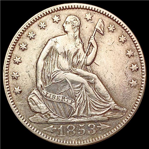 1853 Arrows and Rays Seated Liberty Half Dollar CLOSELY UNCIRCULATED
