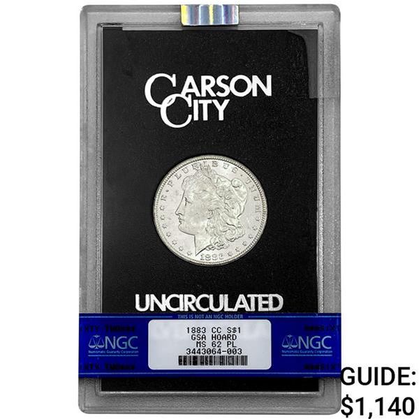 1883-CC Morgan Silver Dollar NGC MS62 PL