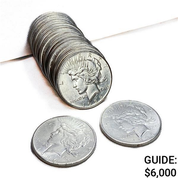 1926 Peace Silver Dollar Roll (20 Coins)