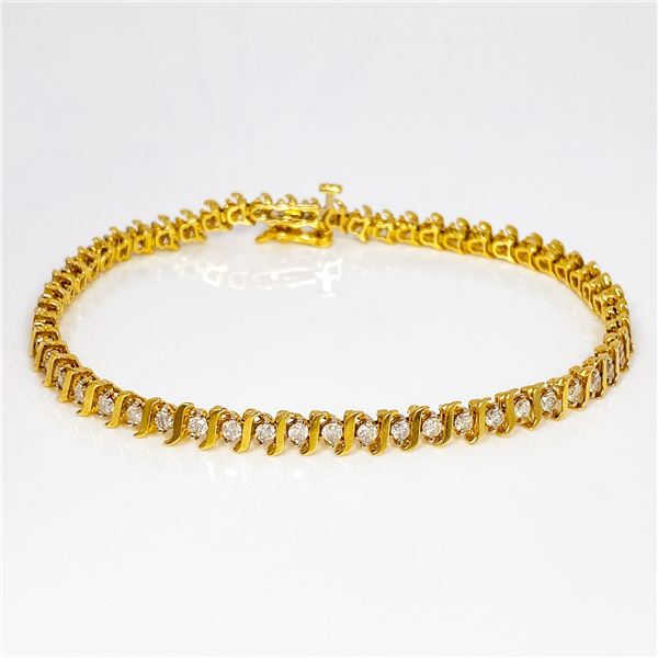 14k yg 7 inch Diamond Line Tennis Bracelet