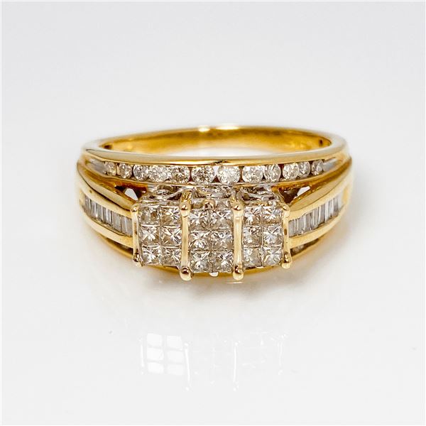 10k TT Wedding Ring with Invisible Set Diamonds