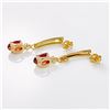Image 2 : 10k yg Diamond & Garnet Earring Set