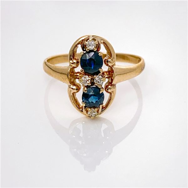 10k yg Diamond & Sapphire Fashion Ring