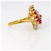 Image 3 : 10k yg Ruby & Diamond Swirl Fashion RIng