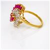 Image 4 : 10k yg Ruby & Diamond Swirl Fashion RIng