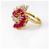 Image 5 : 10k yg Ruby & Diamond Swirl Fashion RIng