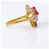 Image 6 : 10k yg Ruby & Diamond Swirl Fashion RIng