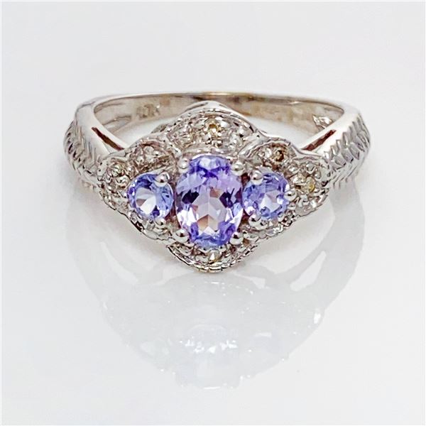 10k wg Diamond & Tanzanite Fashion Ring