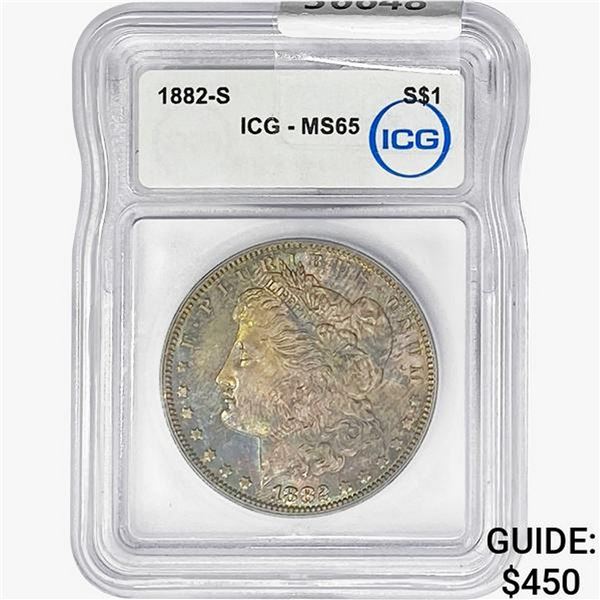 1882-S Morgan Silver Dollar ICG MS65