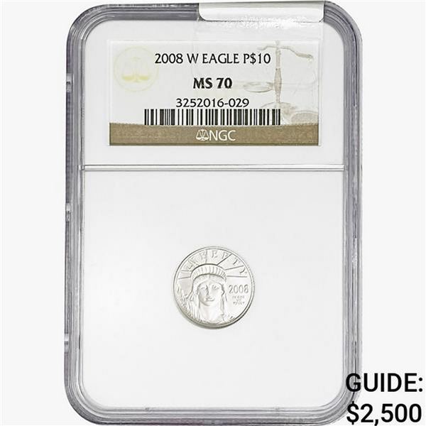 2008-W 1/10oz Platinum $10 Eagle NGC MS70