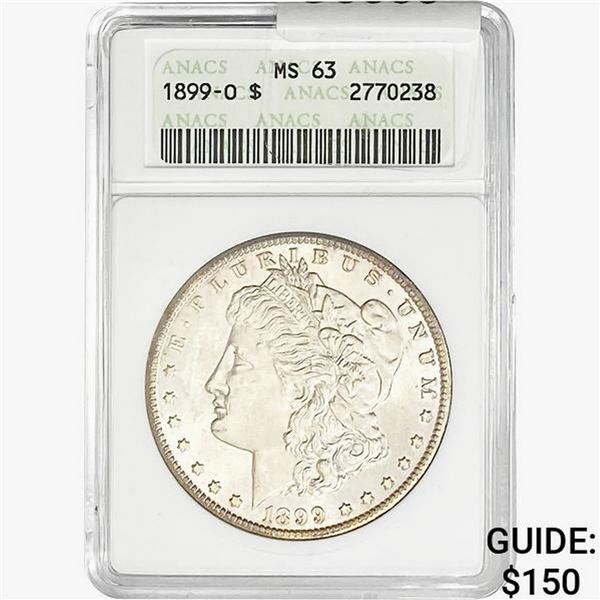 1899-O Morgan Silver Dollar ANACS MS63