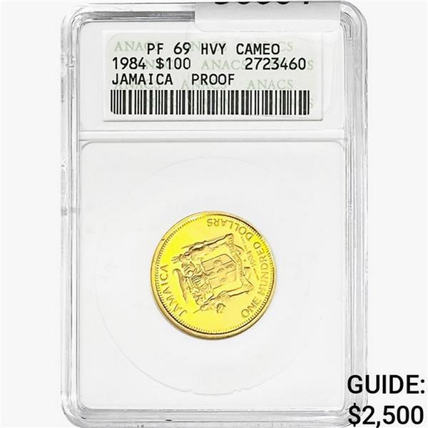 1984 1/4oz Gold Jamaica $100 ANACS PF/MS69 CAM