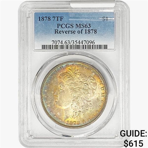 1878 REV78 Morgan Silver Dollar PCGS MS63