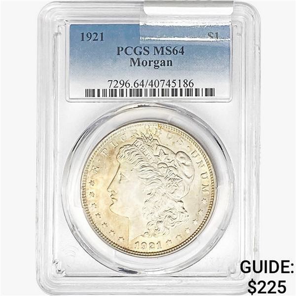 1921 Morgan Silver Dollar PCGS MS64