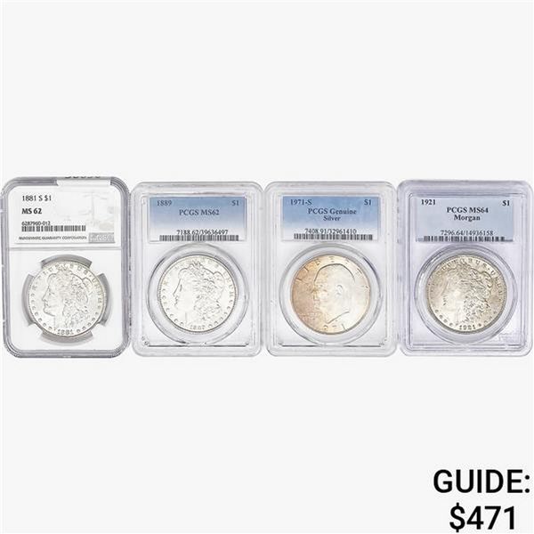 [4]1881-1971 Silver $1 Morgan/Eisenhower NGC/PCGS