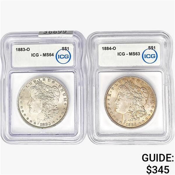 [2]1883/1884-O Morgan Silver Dollar ICG MS63-64