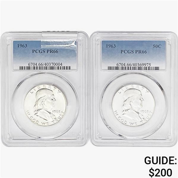 [2]1963 Franklin Half Dollar PCGS PR66