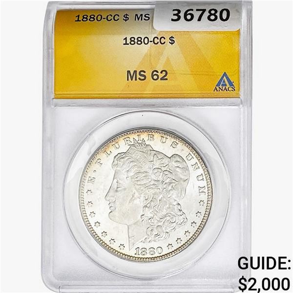 1880-CC Morgan Silver Dollar ANACS MS62