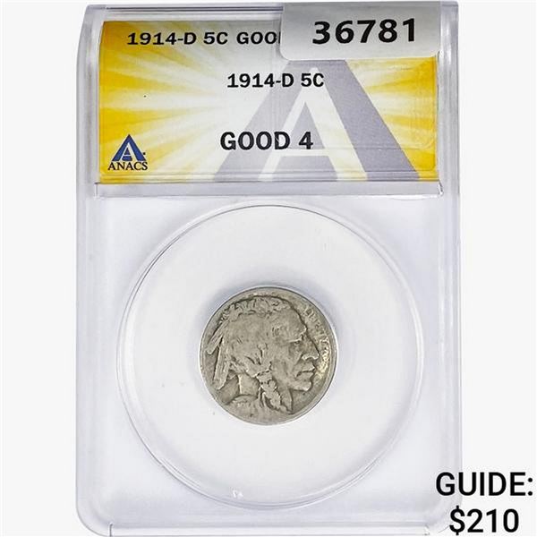 1914-D Buffalo Nickel ANACS G4
