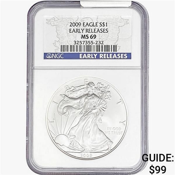 2009 Silver Eagle NGC MS69