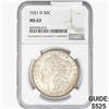 Image 1 : 1921-D Morgan Silver Dollar NGC MS63