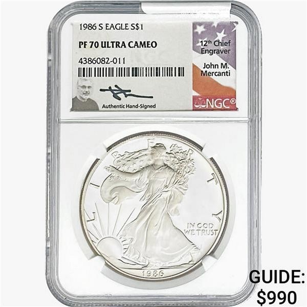 1986-S Silver Eagle NGC PF70 UC