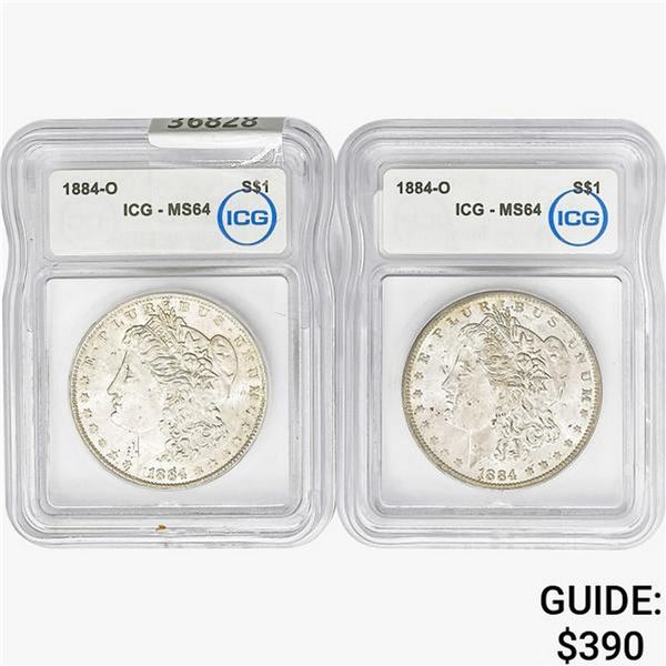 [2]1884-O Morgan Silver Dollar ICG MS64