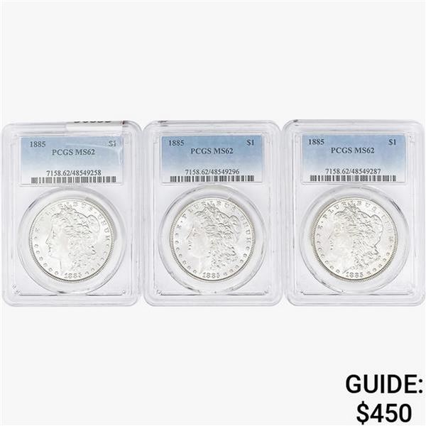 [3]1885 Morgan Silver Dollar PCGS MS62