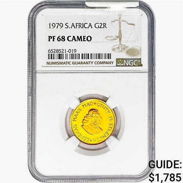 1979 1/4oz Gold S. Africa 2 Rand NGC PF68 CAMEO