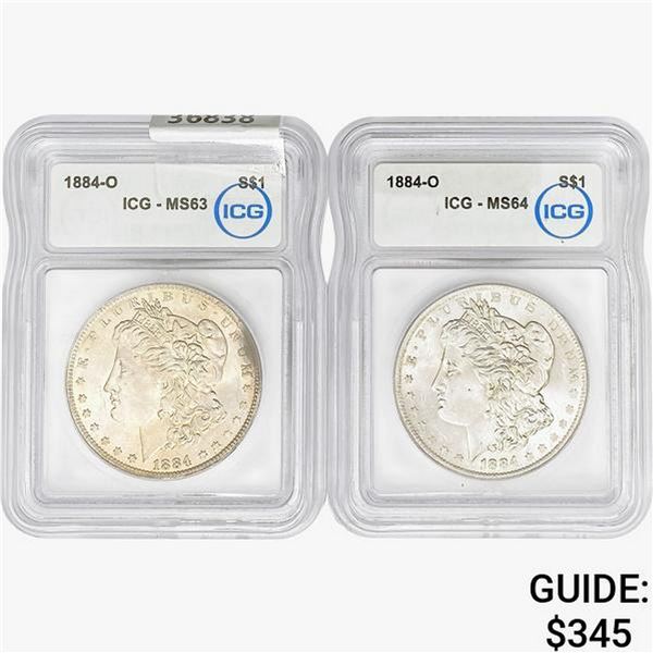 [2]1884-O Morgan Silver Dollar ICG MS63