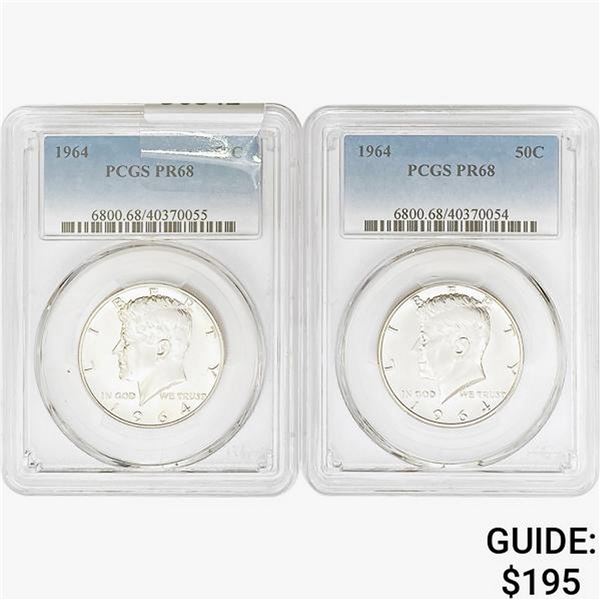 [2]1964 Kennedy Half Dollar PCGS PR68