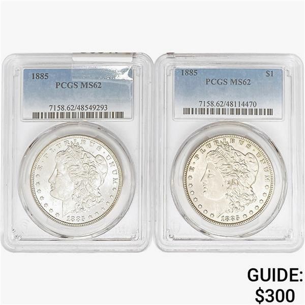 [2]1885 Morgan Silver Dollar PCGS MS62