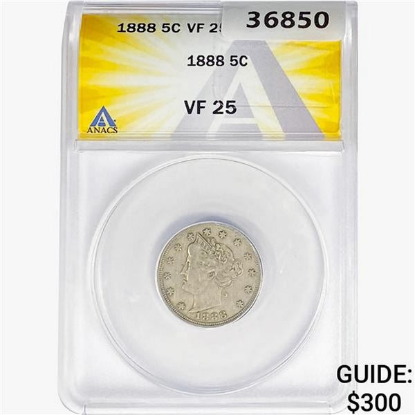 1888 Liberty Victory Nickel ANACS VF25