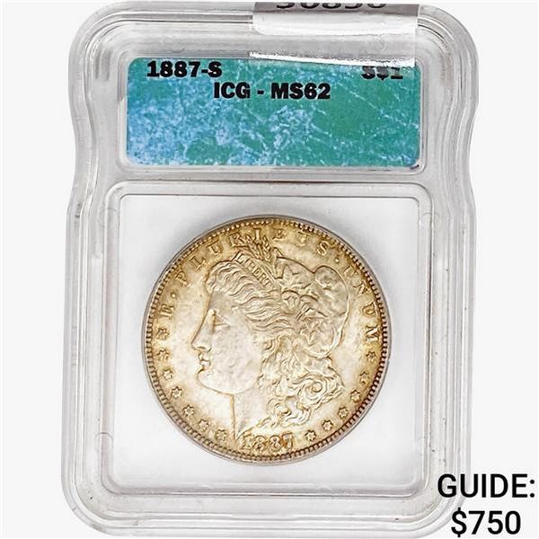 1887-S Morgan Silver Dollar ICG MS62