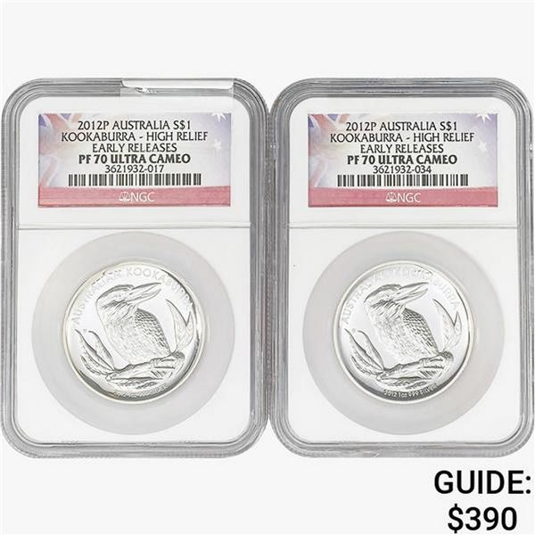 [2]2012-P 1oz Silver AUS $1-Kookaburra NGC PF70 UC