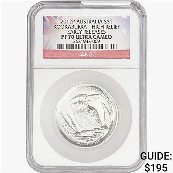 2012-P 1oz Silver AUS $1-Kookaburra NGC PF70 UC