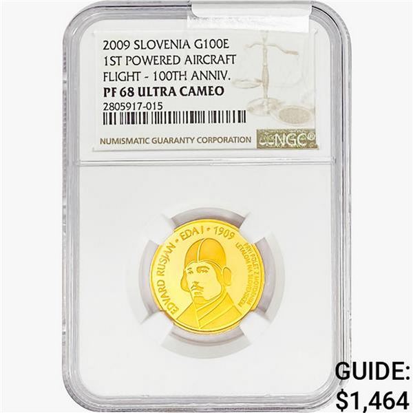 2009 0.22oz Slovenia G100E-First Flight NGC PF68