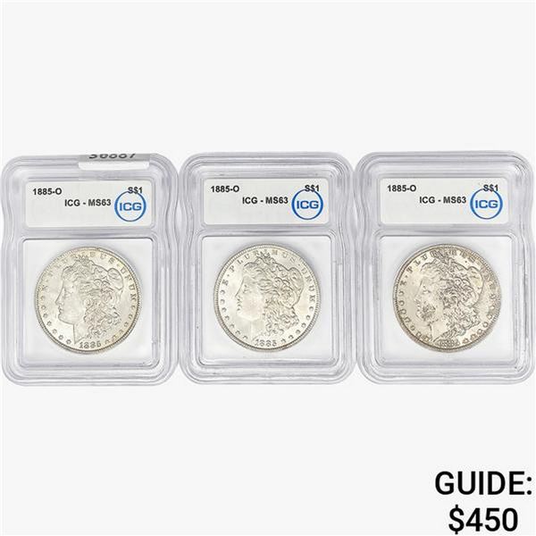 [3]1885-O Morgan Silver Dollar ICG MS63