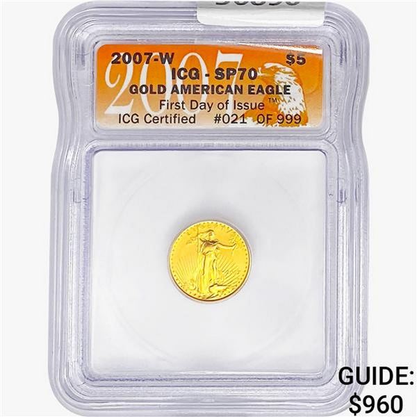 2007-W 1/10oz $5 AGE ICG SP70