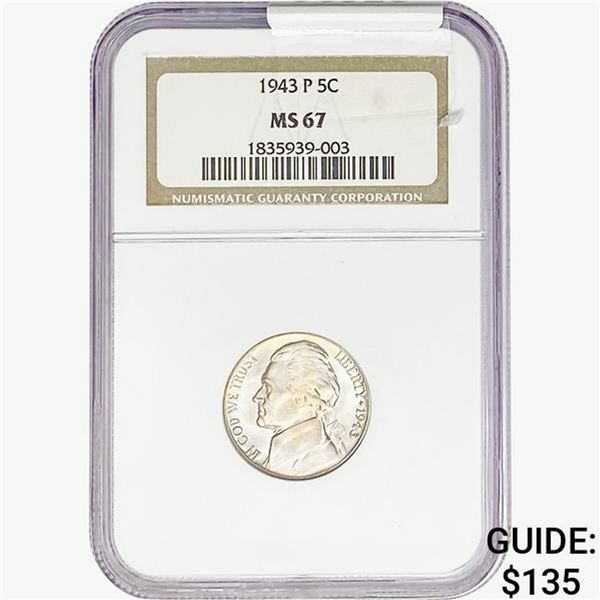 1943-P Jefferson Nickel NGC MS67