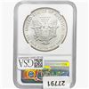 Image 2 : 1992 Silver Eagle NGC MS69 OBV Struck Thru Mint Error