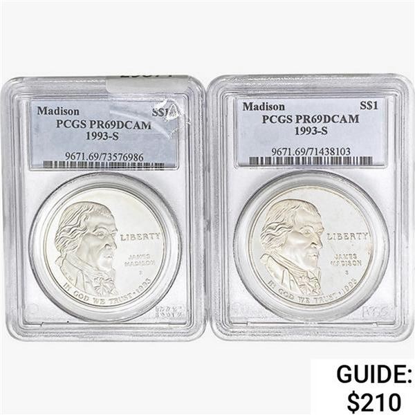 [2] 1993-S S$1 Madison PCGS PR69 DCAM