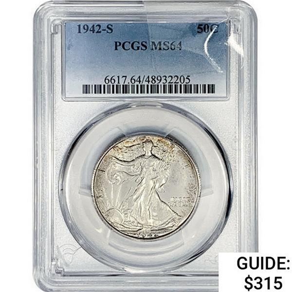 1942-S Walking Liberty Half Dollar PCGS MS64