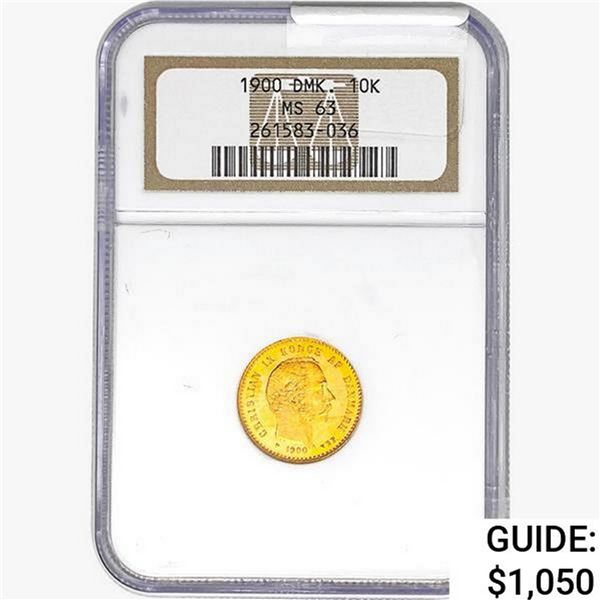 1900 0.158oz DMK 10 Kroner NGC MS63