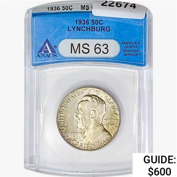 1936 Lynchburg Half Dollar ANACS MS63