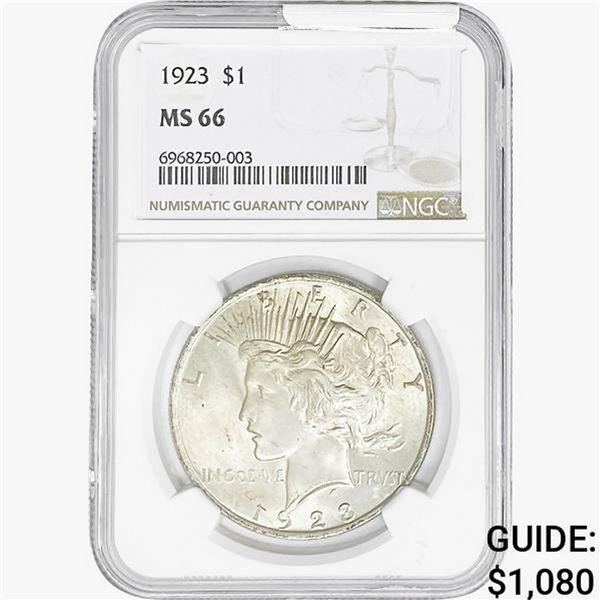 1923 Silver Peace Dollar NGC MS66