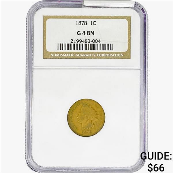 1878 Indian Head Cent NGC G4 BN