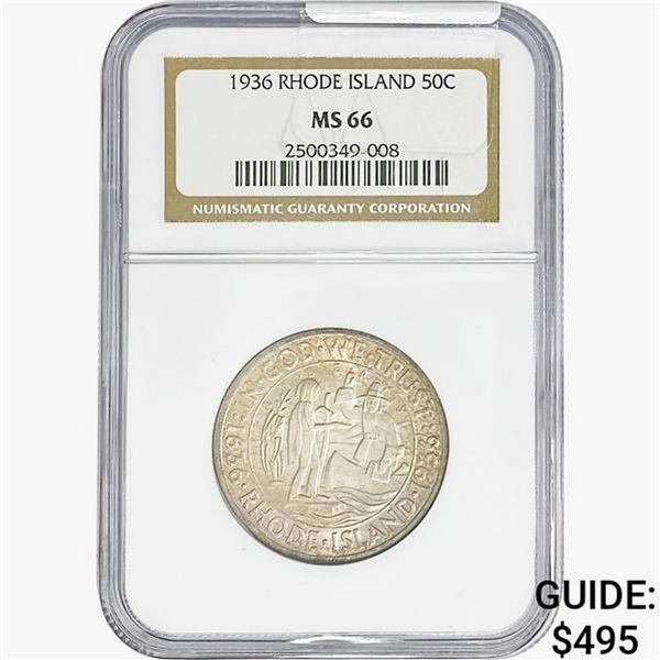 1936 Rhode Island Half Dollar NGC MS66