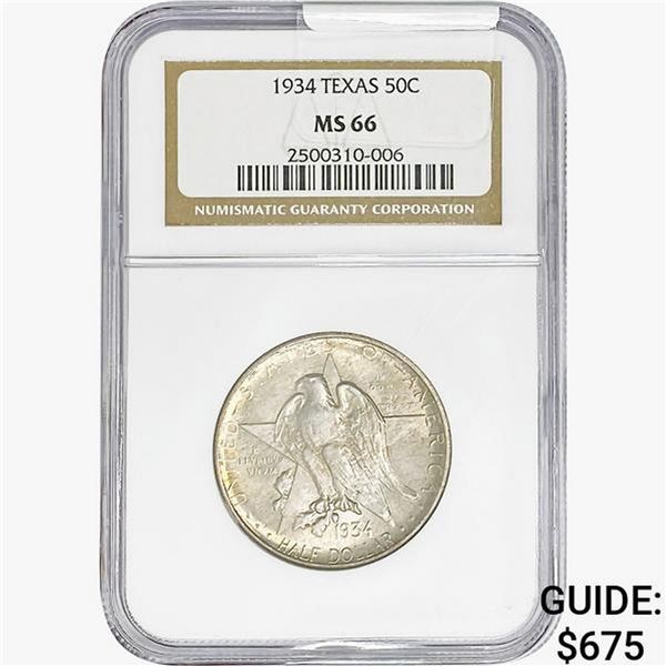 1934 Texas Half Dollar NGC MS66
